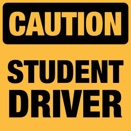 Caution Student Driver Magnetic Vehicle Sign - New Signs