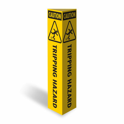 Caution Tripping Hazard - Corflute Bollard Cover - New Signs