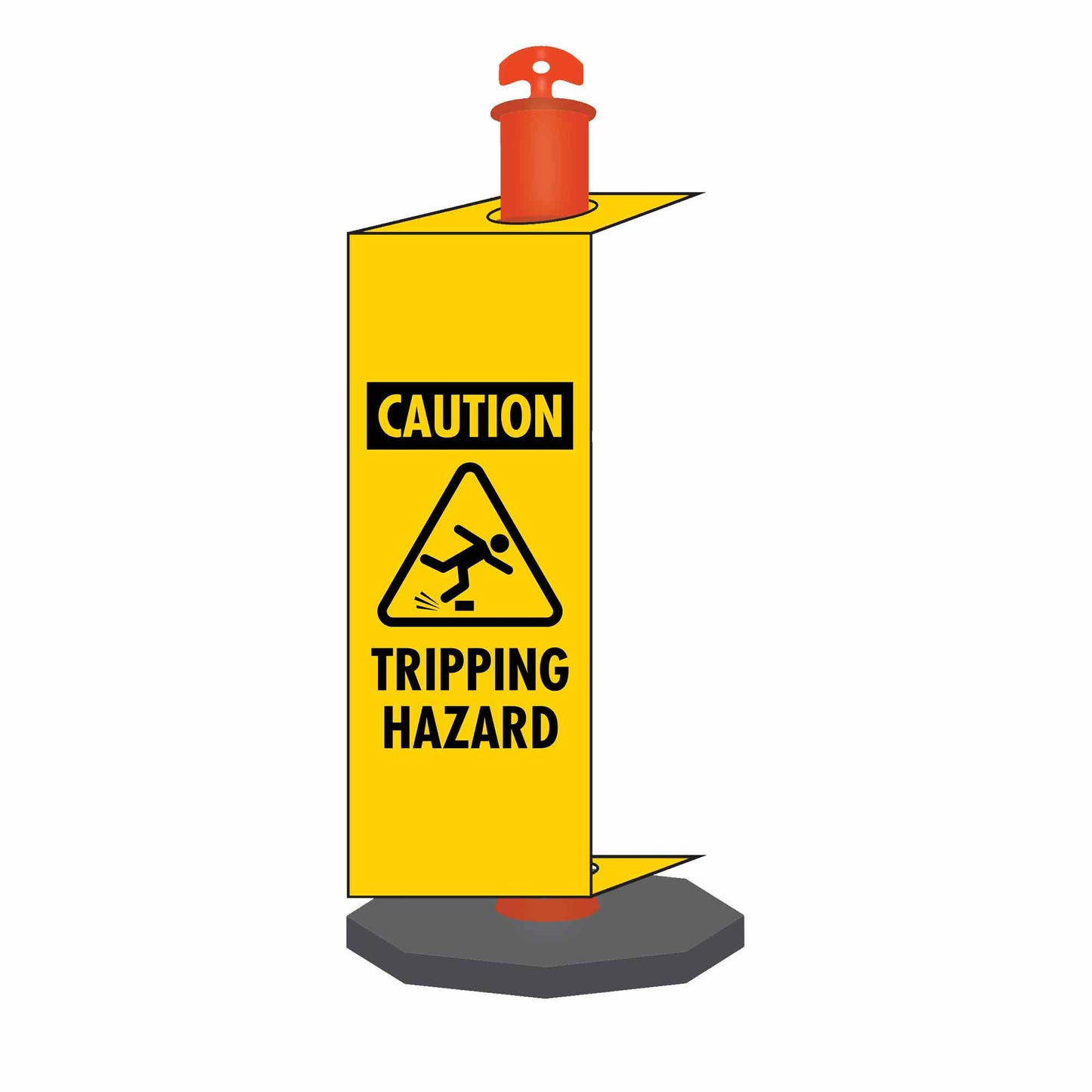 Caution Tripping Hazard - Corflute Bollard Traffic Signs - New Signs