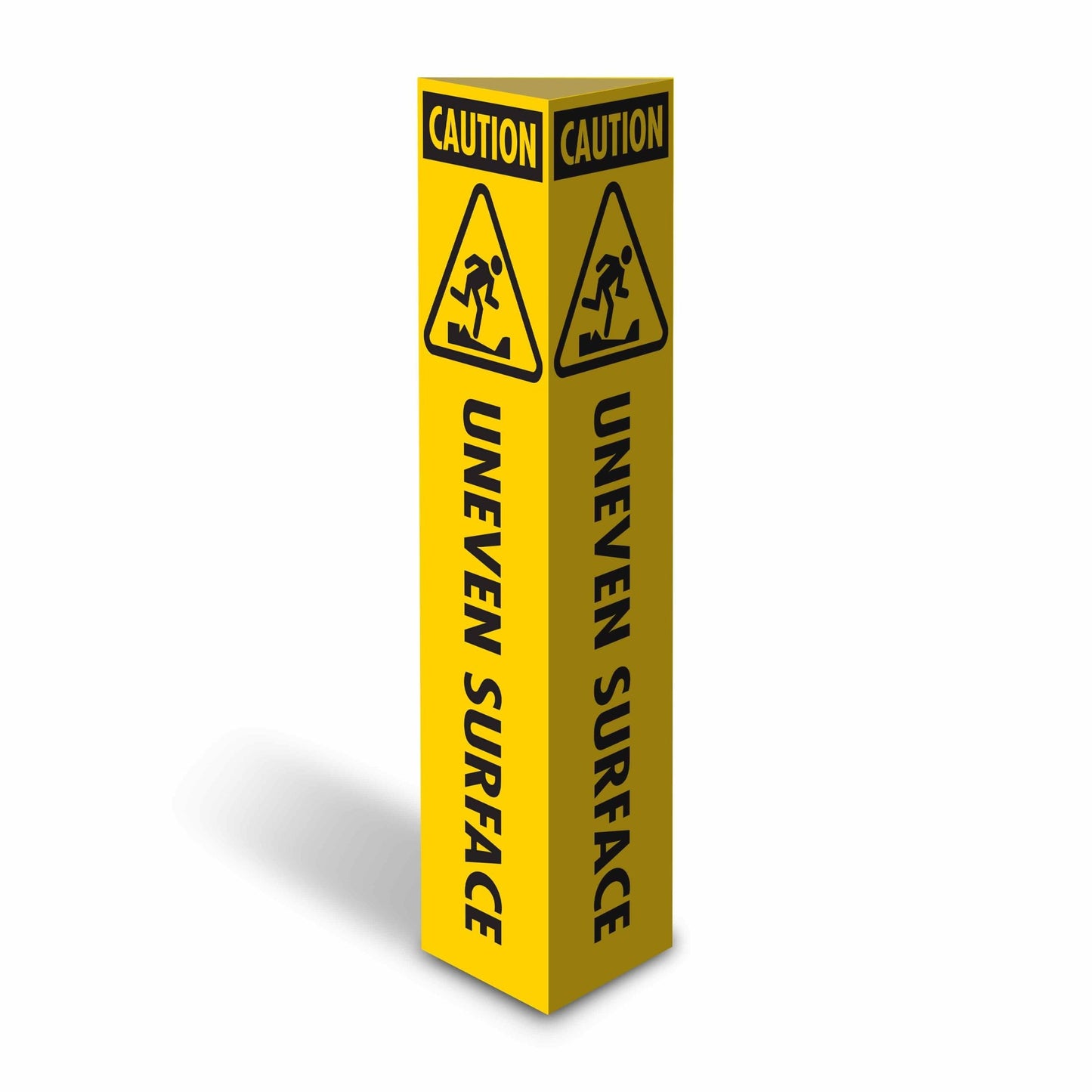 Caution Uneven Surface - Corflute Bollard Cover - New Signs