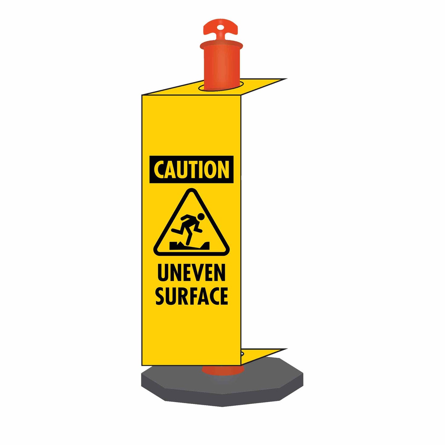 Caution Uneven Surface - Corflute Bollard Traffic Signs - New Signs