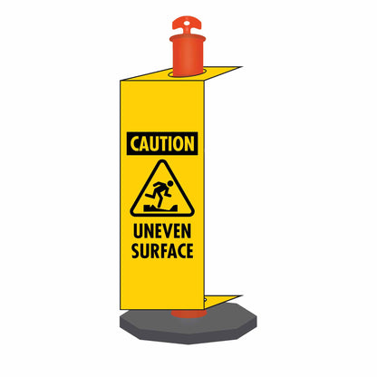 Caution Uneven Surface - Corflute Bollard Traffic Signs - New Signs