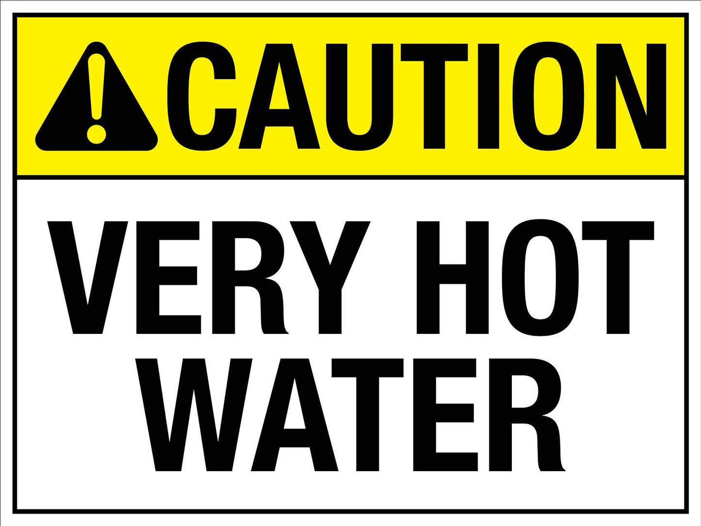 Caution Very Hot Water Sign - New Signs