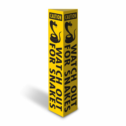Caution Watch Out For Snakes - Corflute Bollard Cover - New Signs