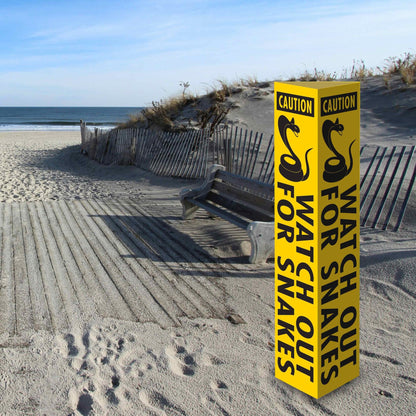 Caution Watch Out For Snakes - Corflute Bollard Cover - New Signs