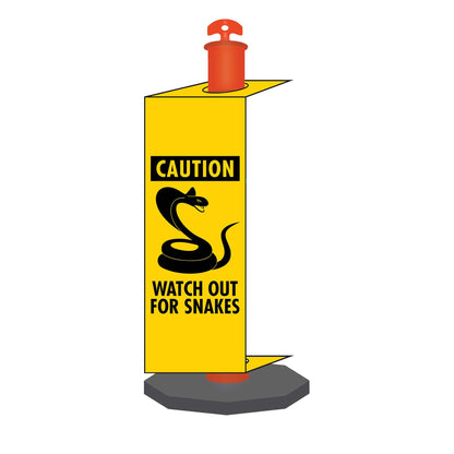 Caution Watch Out For Snakes - Corflute Bollard Traffic Signs - New Signs