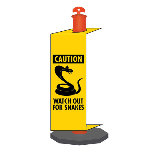 Caution Watch Out For Snakes - Corflute Bollard Traffic Signs - New Signs