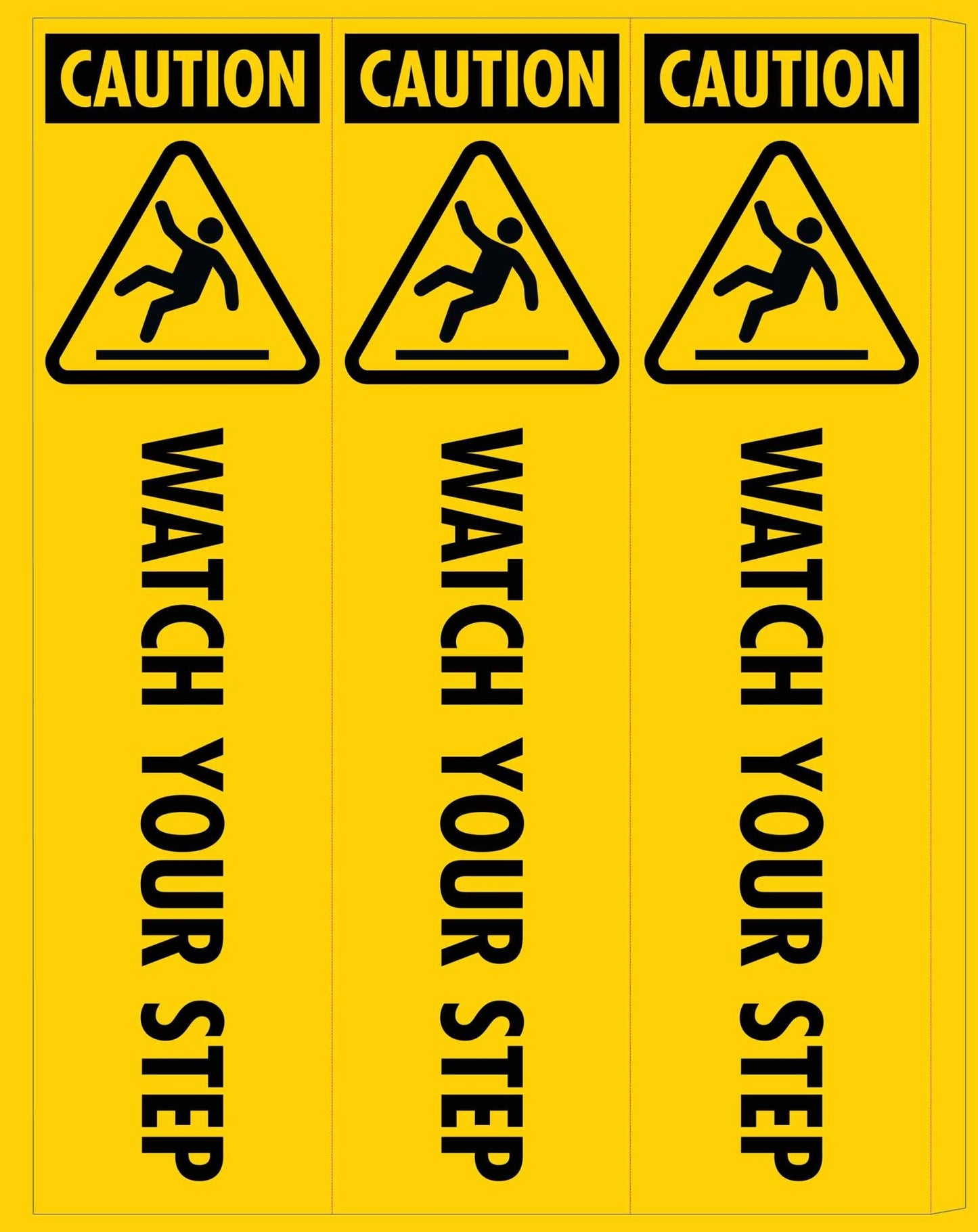 Caution Watch Your Step - Corflute Bollard Cover - New Signs