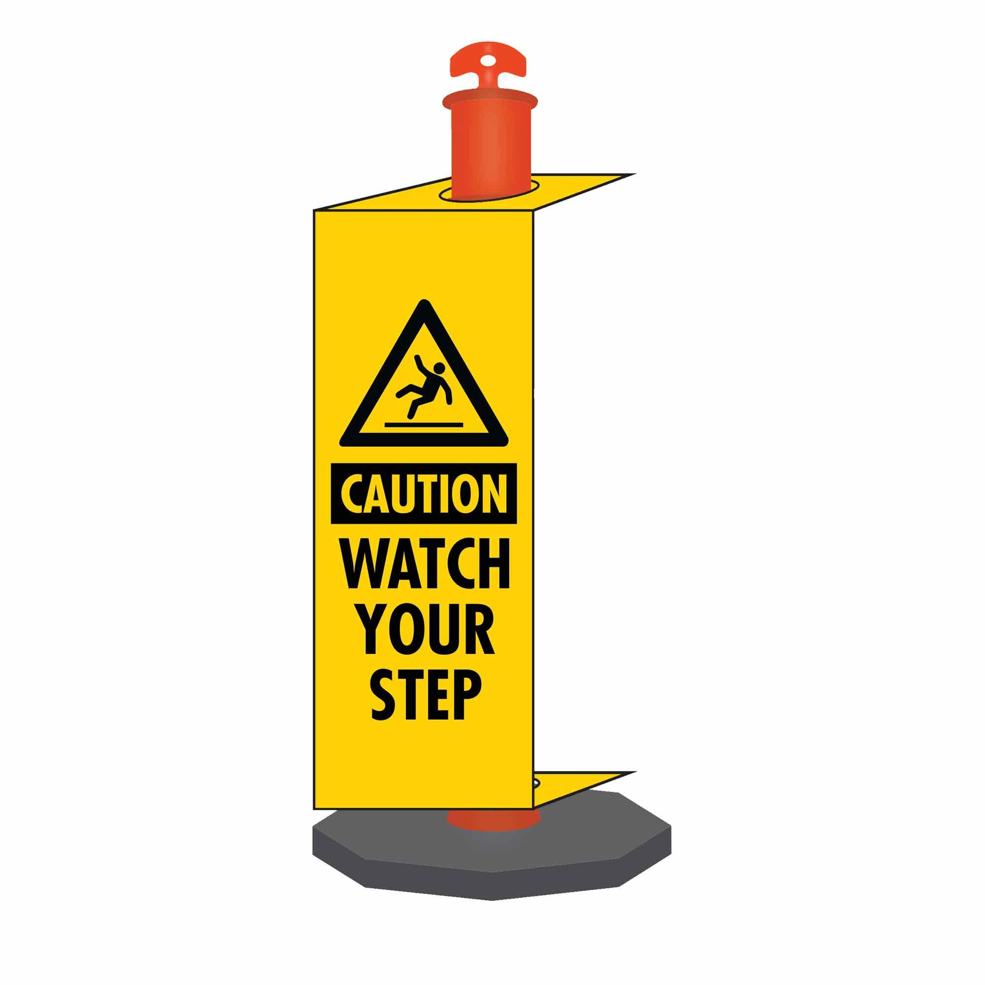 Caution Watch Your Step - Corflute Bollard Traffic Signs - New Signs