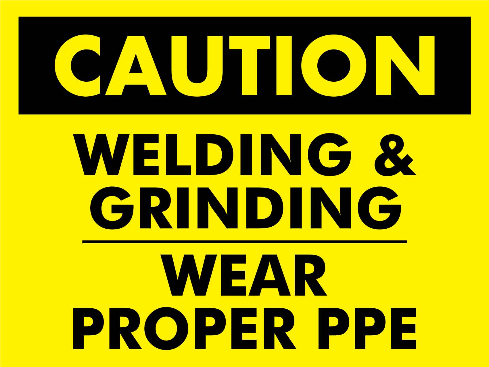 Caution Welding & Grinding Sign - New Signs
