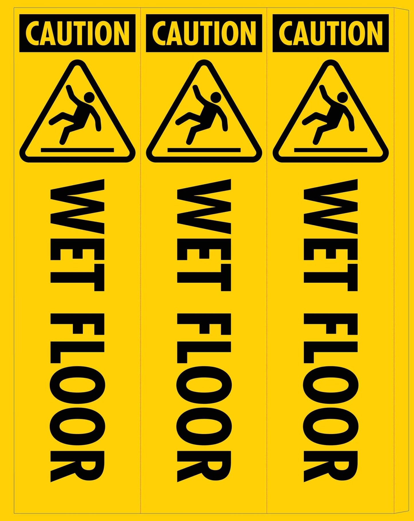 Caution Wet Floor Black - Corflute Bollard Cover - New Signs