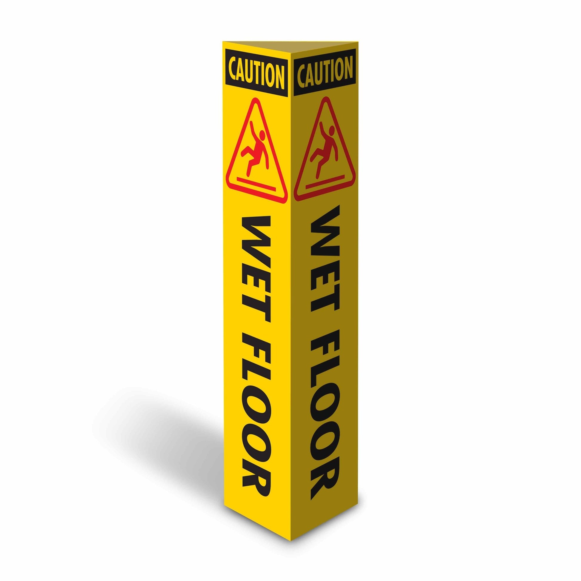 Caution Wet Floor - Corflute Bollard Cover - New Signs