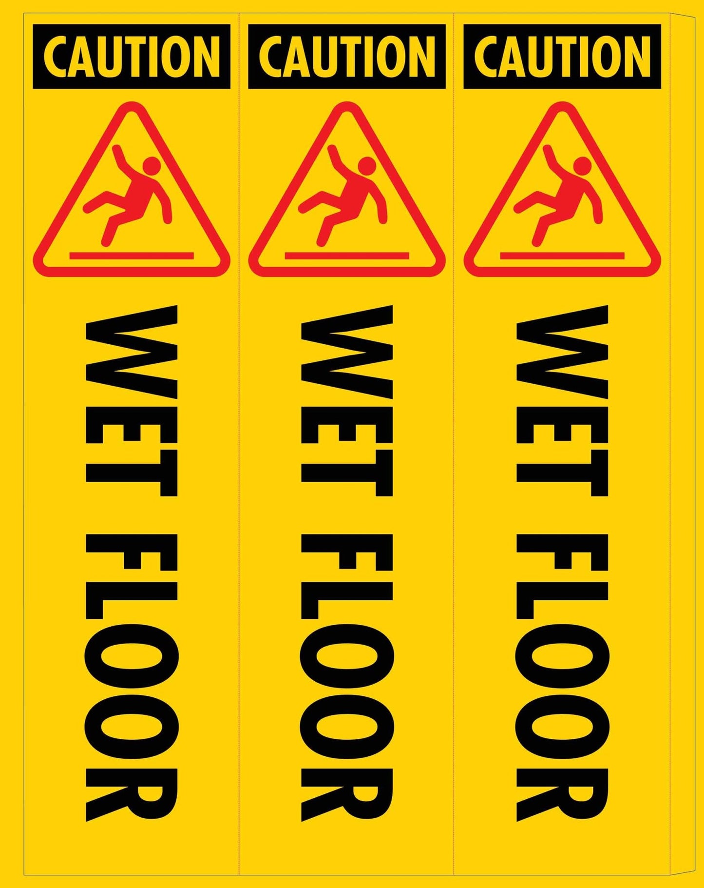 Caution Wet Floor - Corflute Bollard Cover - New Signs