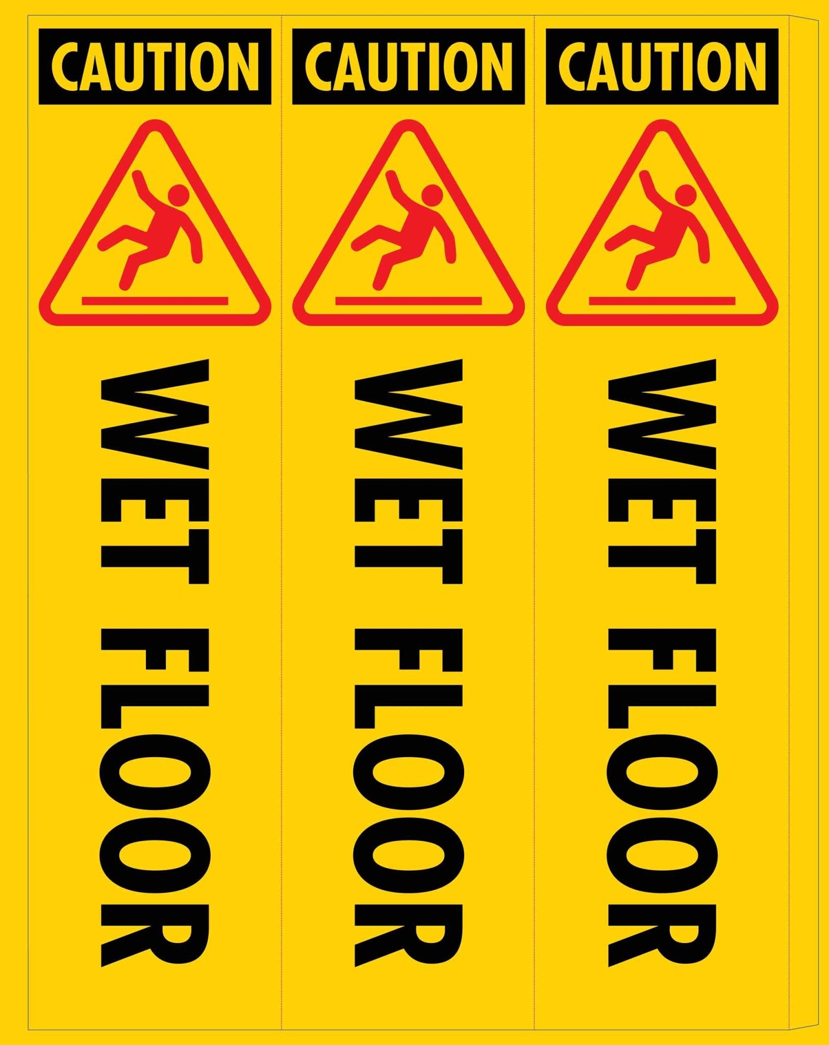 Caution Wet Floor - Corflute Bollard Cover - New Signs