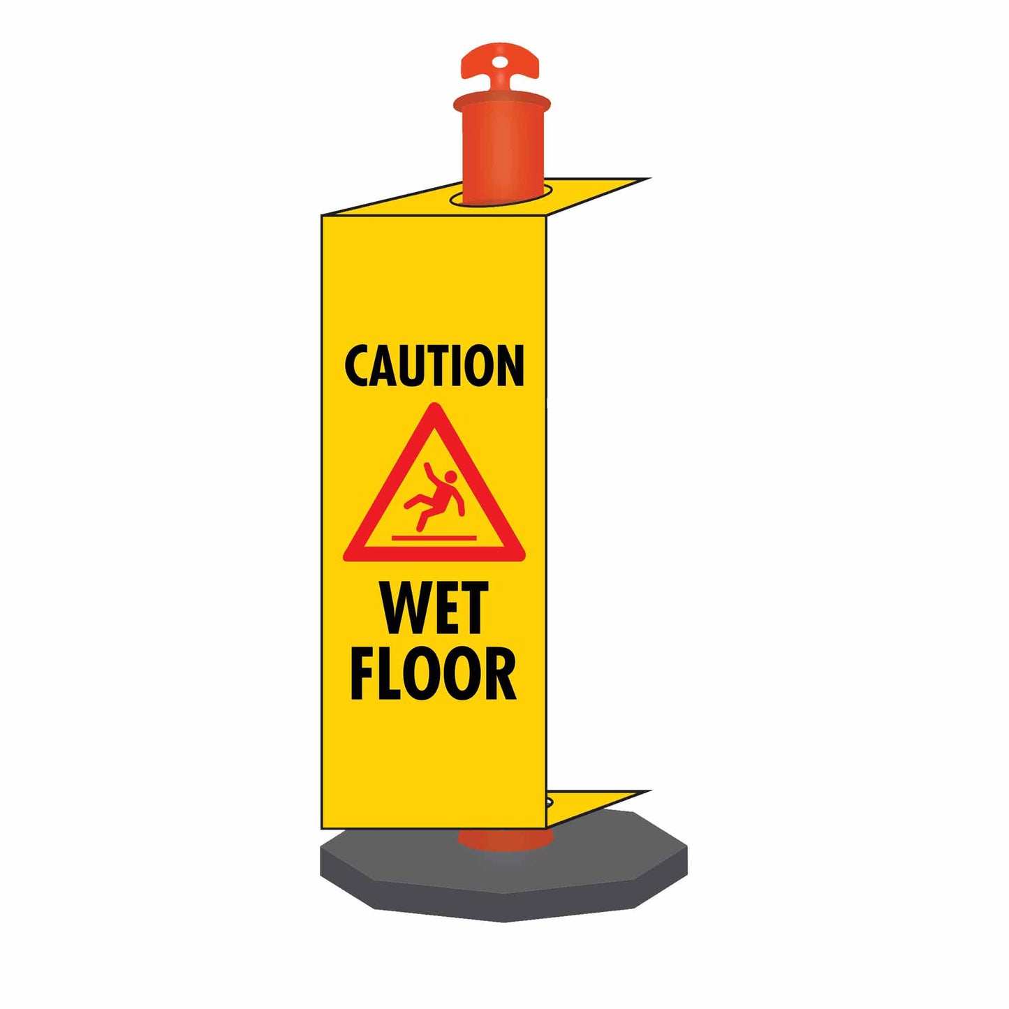 Caution Wet Floor - Corflute Bollard Traffic Signs - New Signs