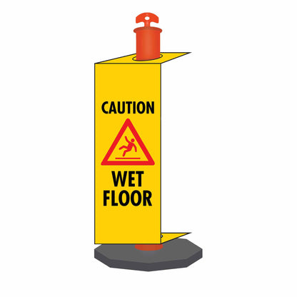 Caution Wet Floor - Corflute Bollard Traffic Signs - New Signs
