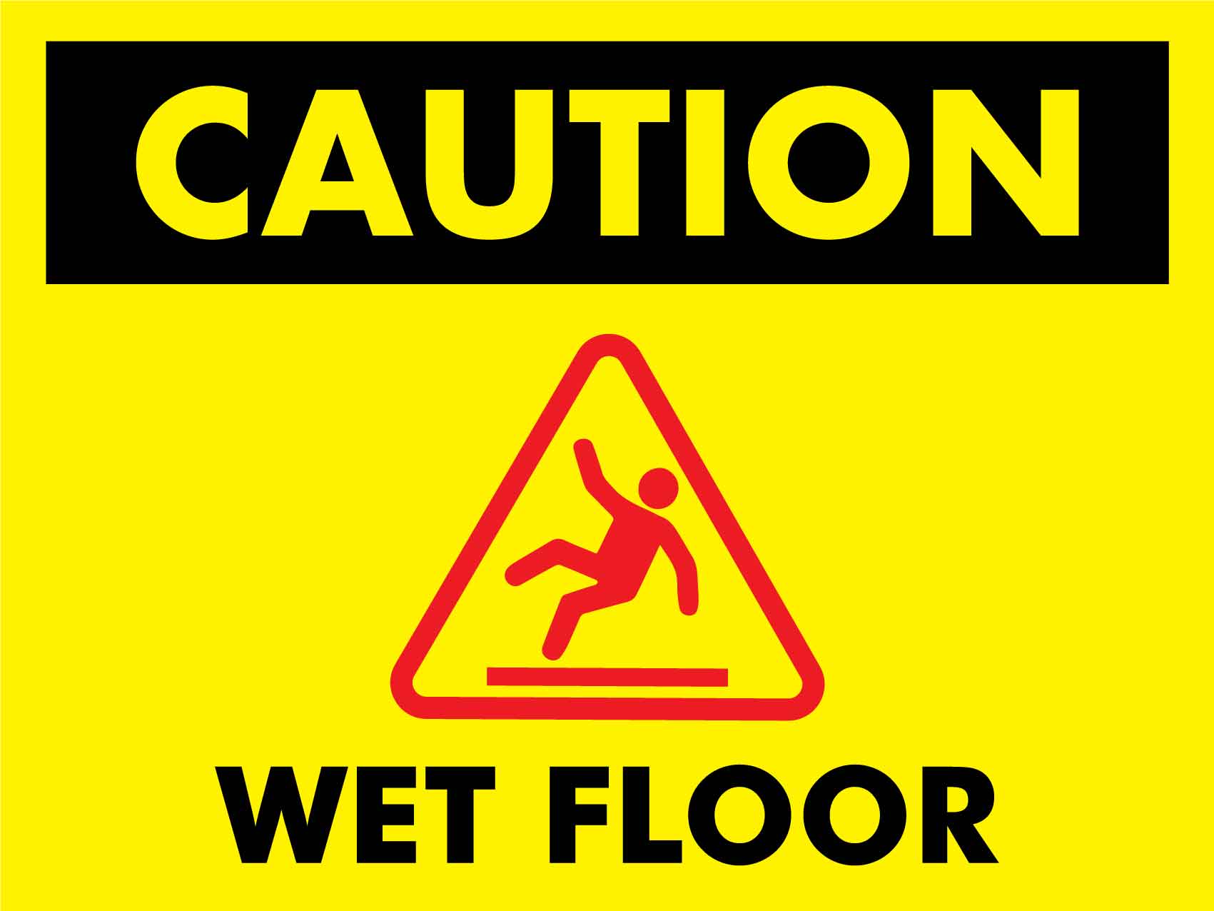 Caution Wet Floor Landscape Sign - New Signs