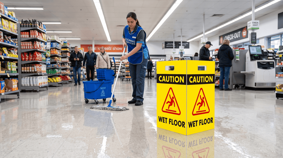 Caution Wet Floor Red - Corflute Box Sign - New Signs