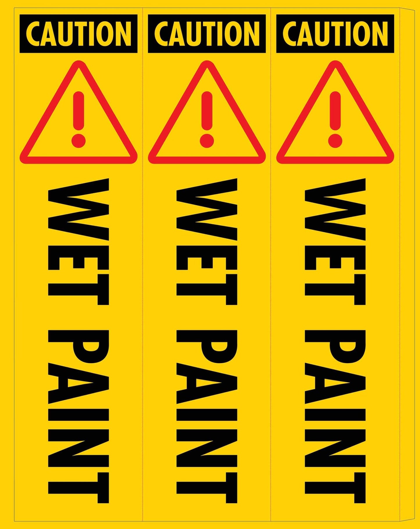 Caution Wet Paint - Corflute Bollard Cover - New Signs