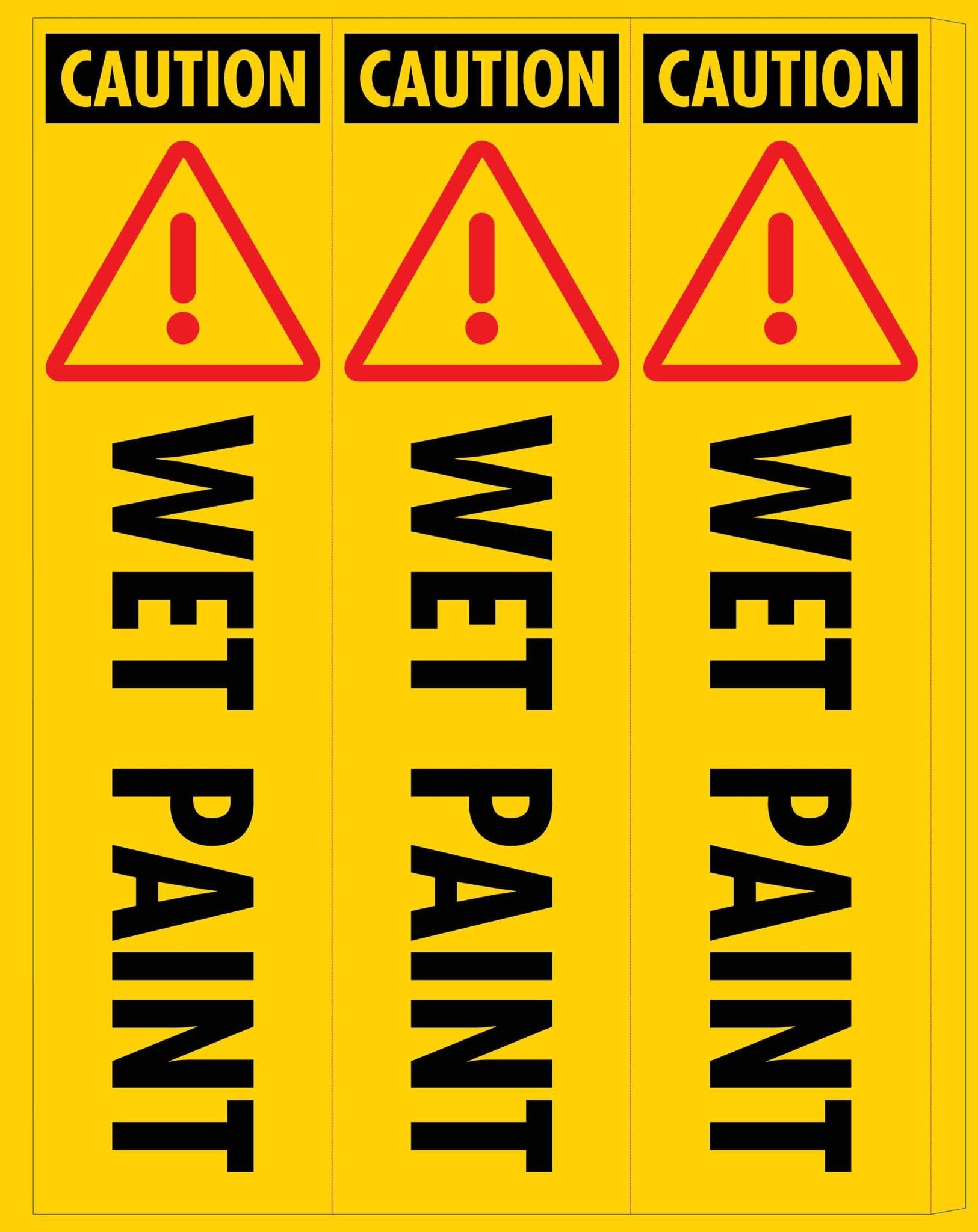 Caution Wet Paint - Corflute Bollard Cover - New Signs