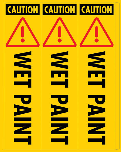 Caution Wet Paint - Corflute Bollard Cover - New Signs