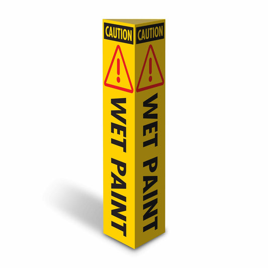 Caution Wet Paint - Corflute Bollard Cover - New Signs