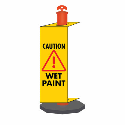 Caution Wet Paint - Corflute Bollard Traffic Signs - New Signs