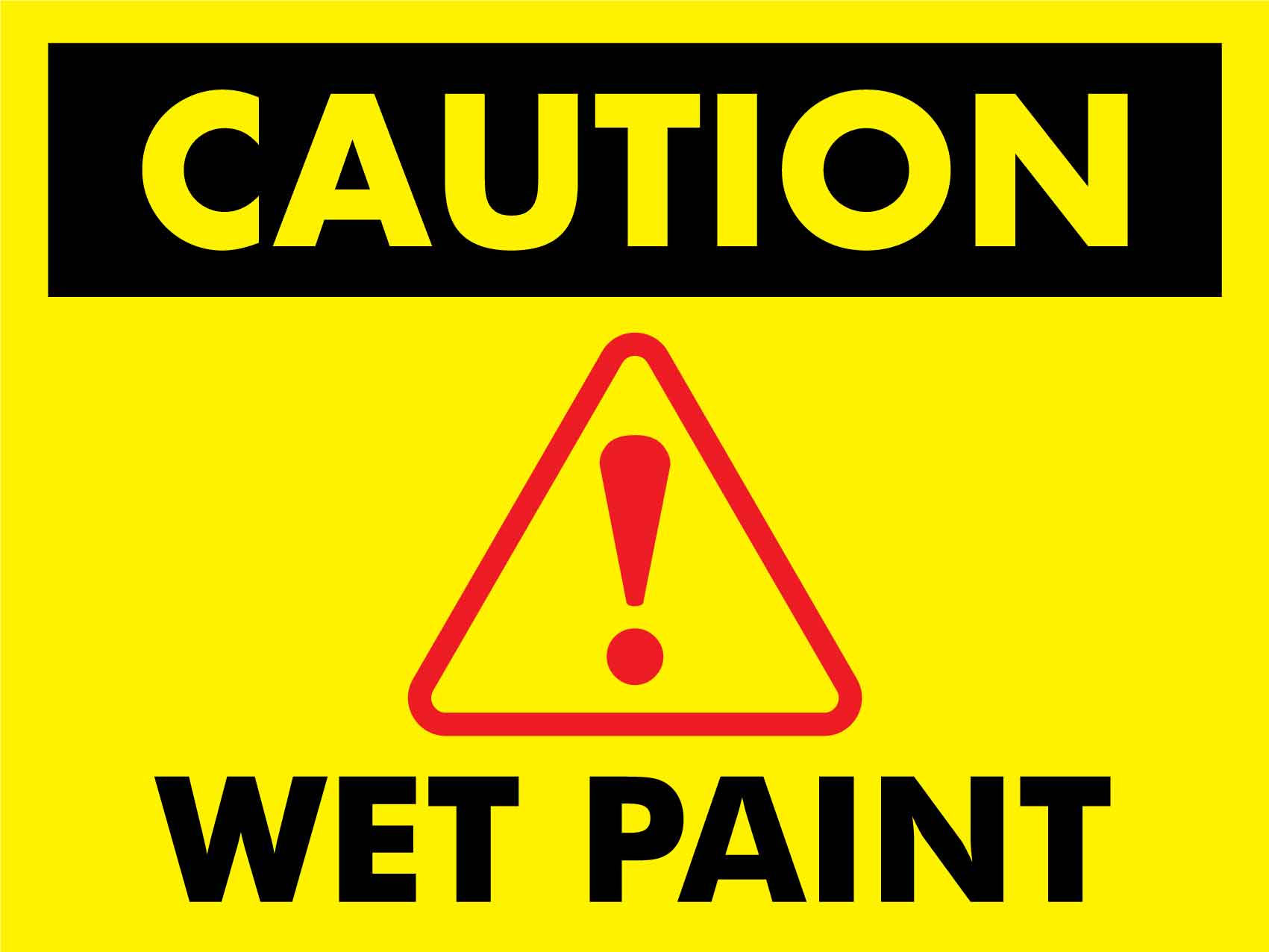 Caution Wet Paint Landscape Sign - New Signs