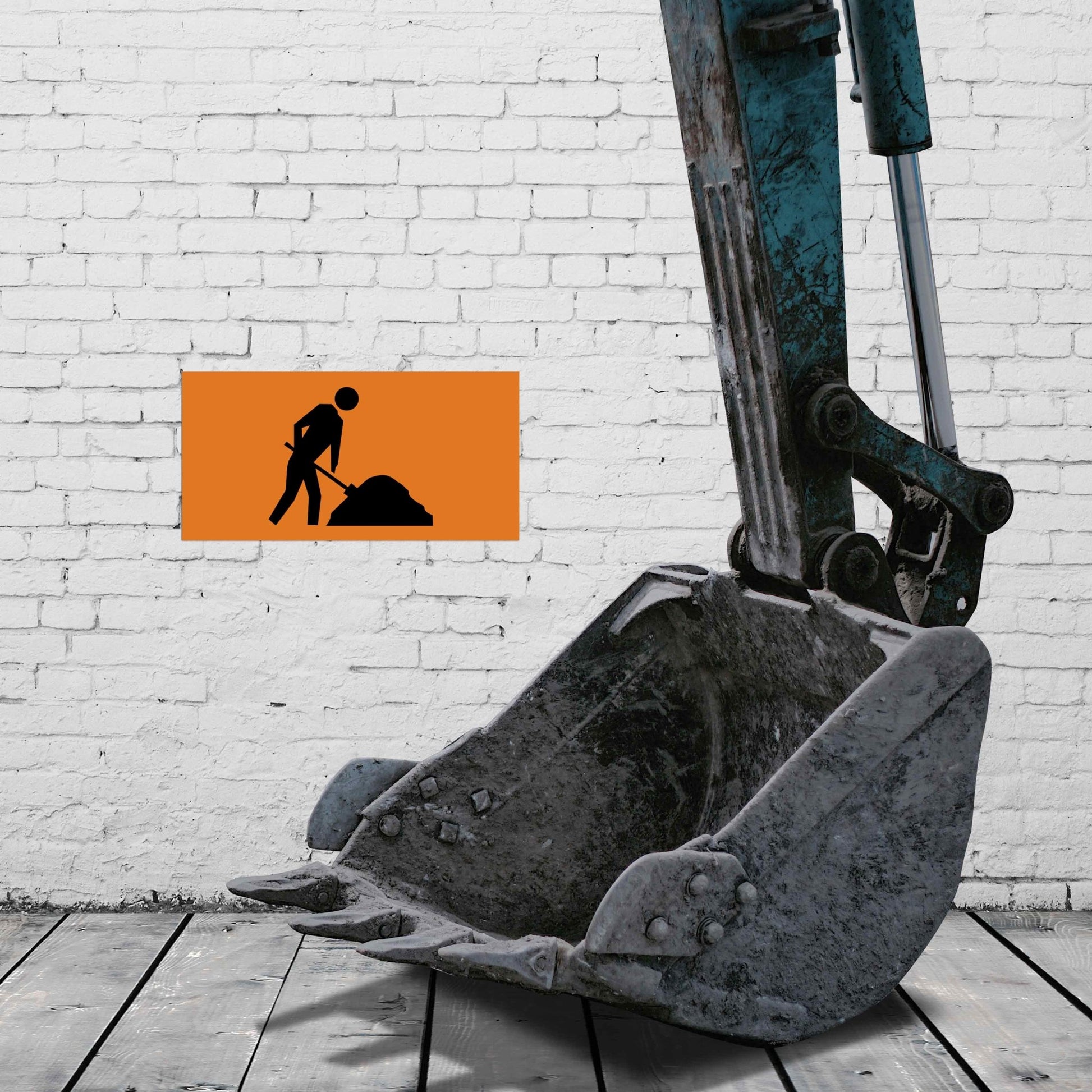 Caution Workmen Ahead Image Orange Sign - New Signs