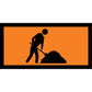 Caution Workmen Ahead Orange Multi Message Traffic Sign 300mm x 600mm - New Signs