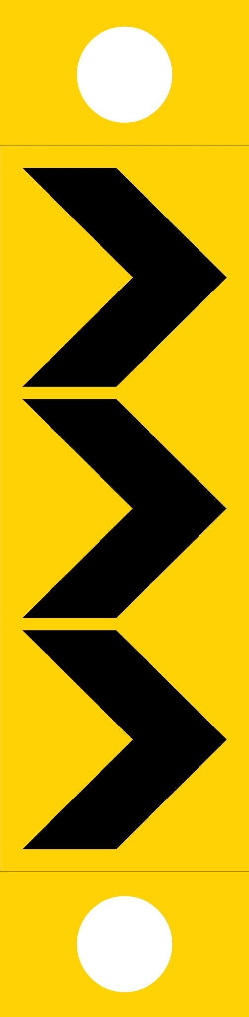 Chevron Right - Corflute Bollard Traffic Signs - New Signs