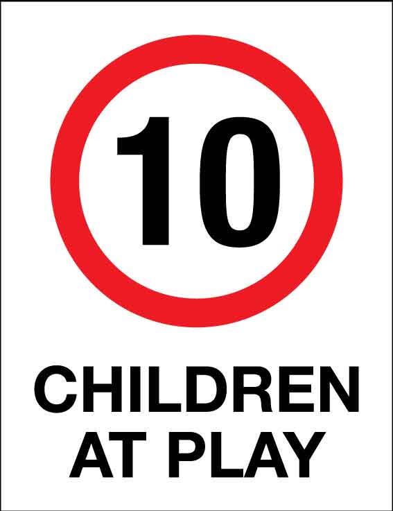 Children At Play 10km Speed Limit Wheelie Bin Stickers - New Signs