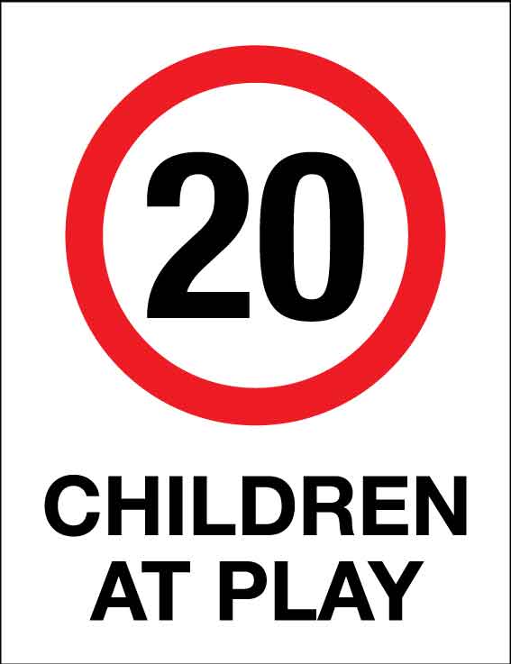Children At Play 20km Speed Limit Wheelie Bin Stickers - New Signs