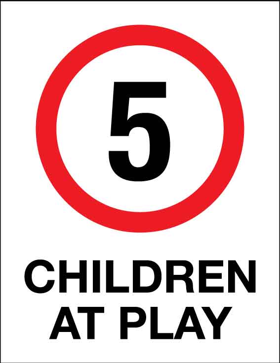 Children At Play 5km Speed Limit Wheelie Bin Stickers - New Signs