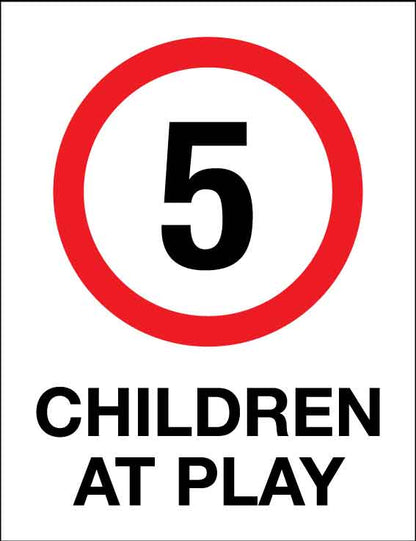 Children At Play 5km Speed Limit Wheelie Bin Stickers - New Signs