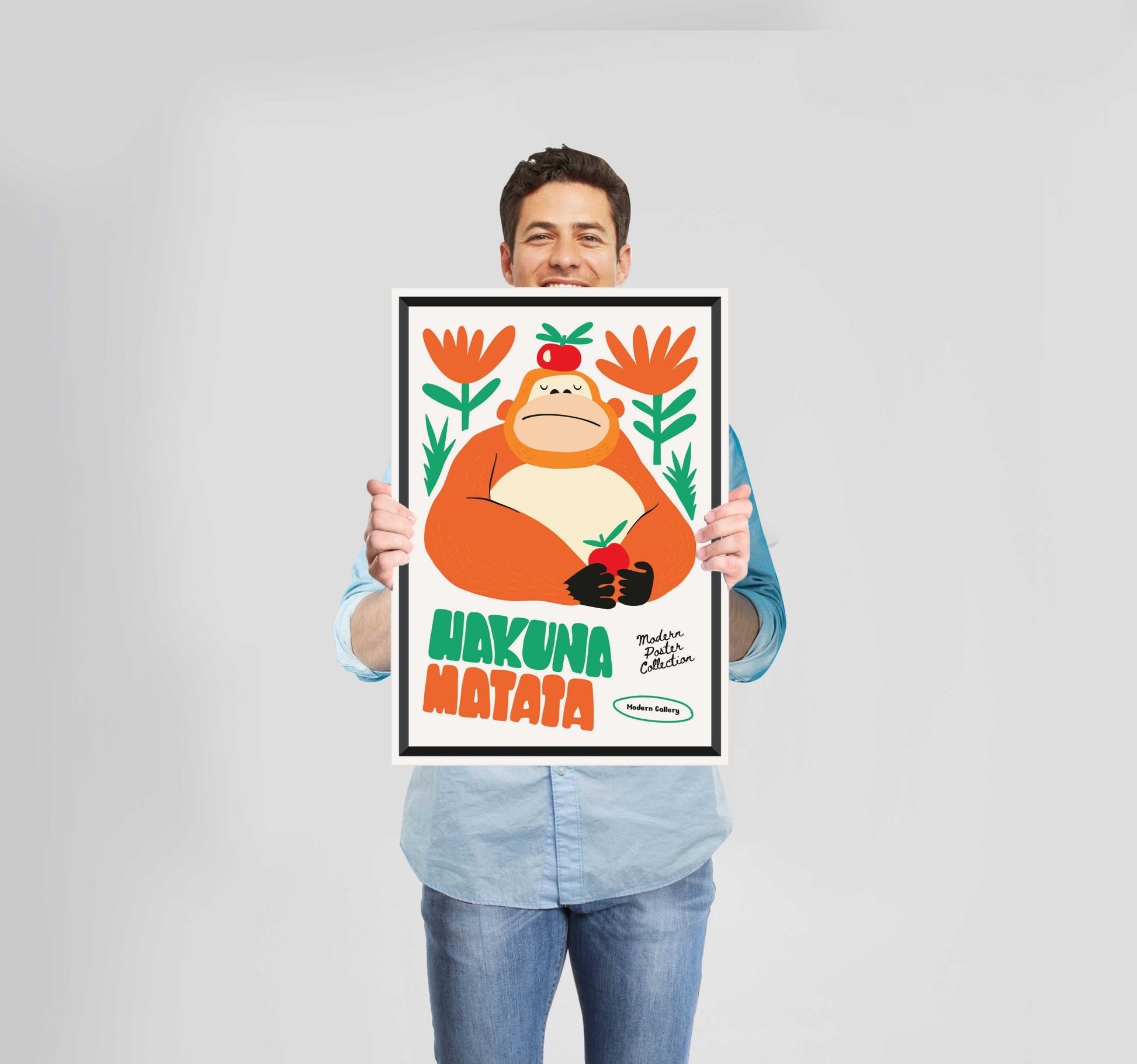 Children's Bedroom Laughter Gorilla Poster Wall Art Prints - New Signs