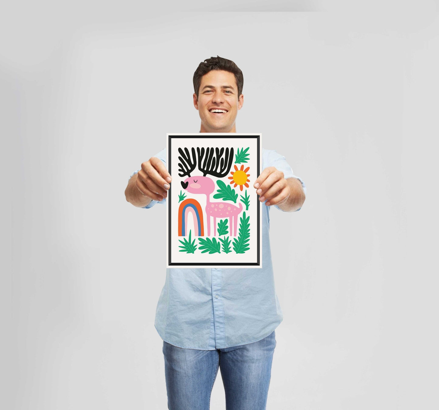 Children's Bedroom Laughter Moose Poster Wall Art Prints - New Signs