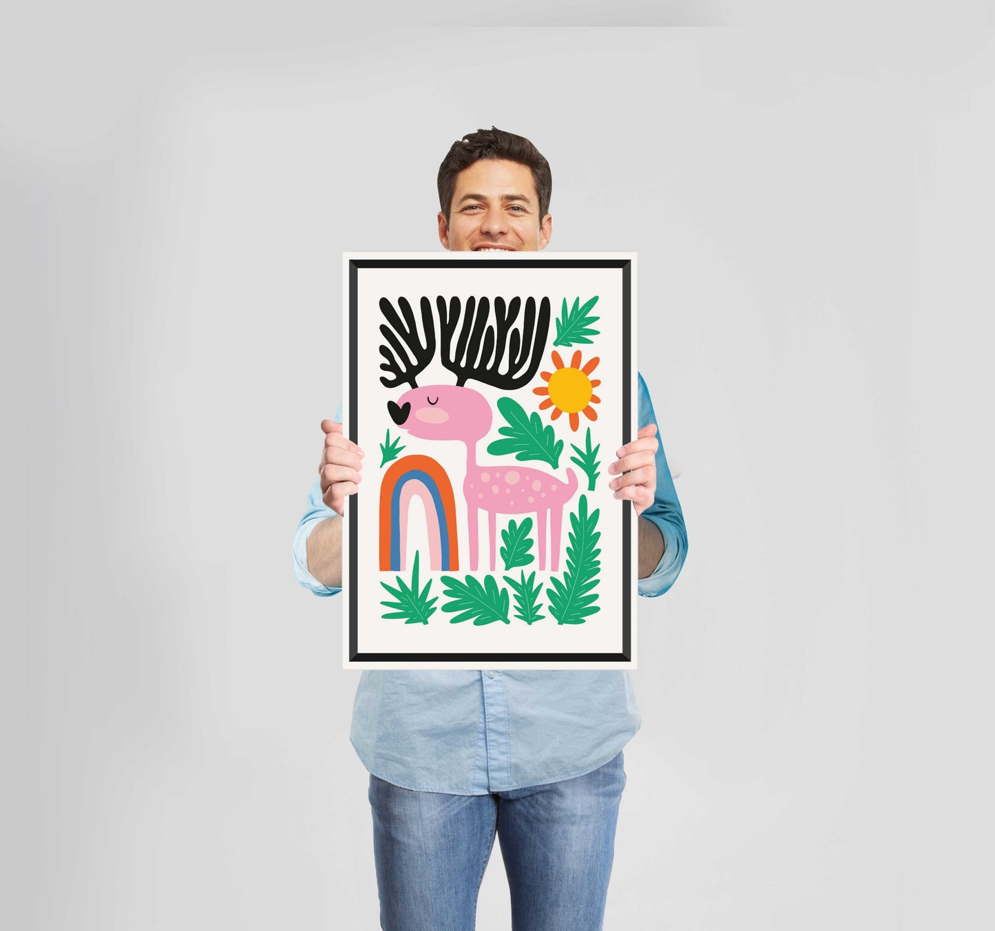 Children's Bedroom Laughter Moose Poster Wall Art Prints - New Signs