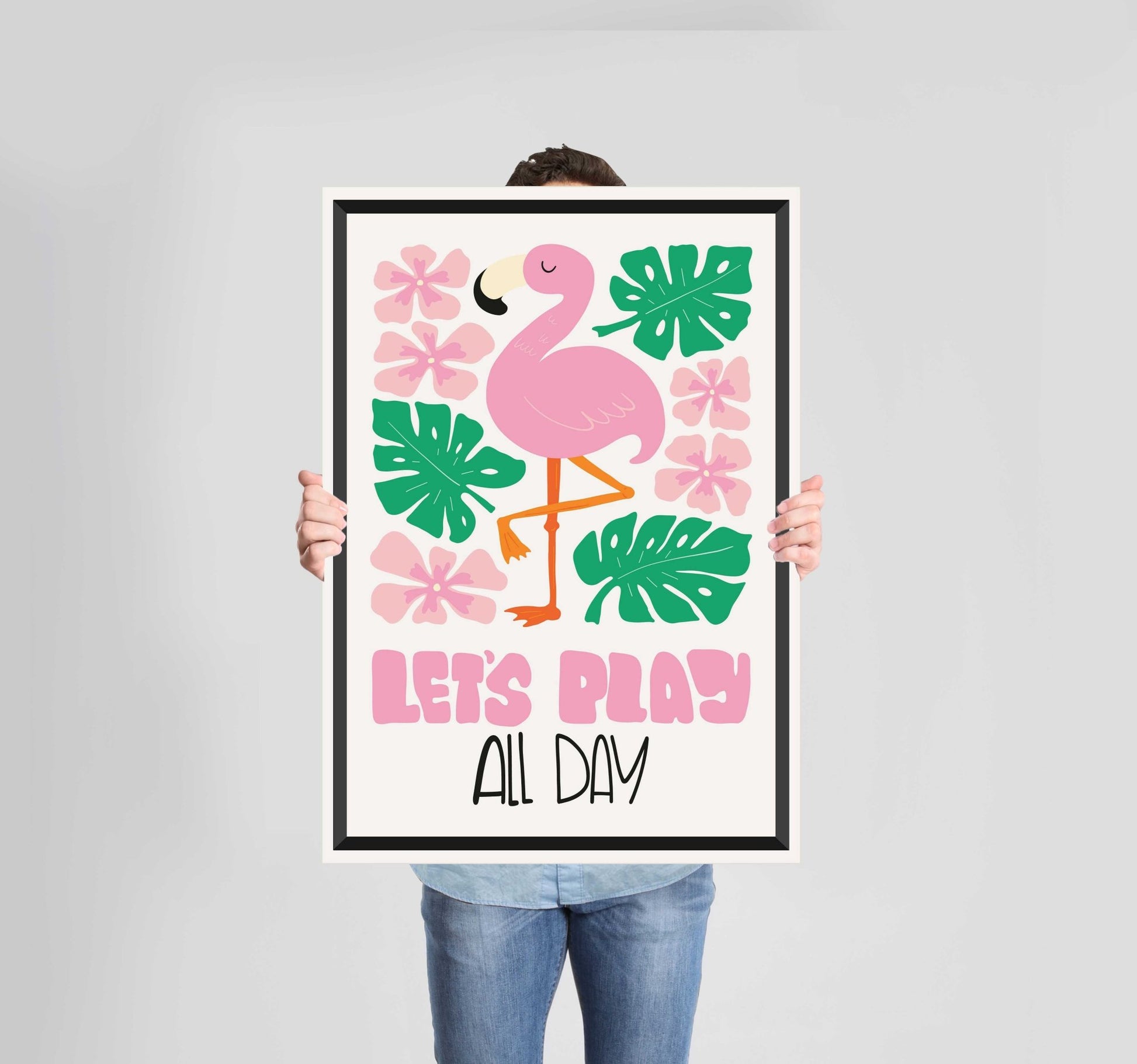 Children's Bedroom Let's Play Poster Wall Art Prints (Set of 4) - New Signs