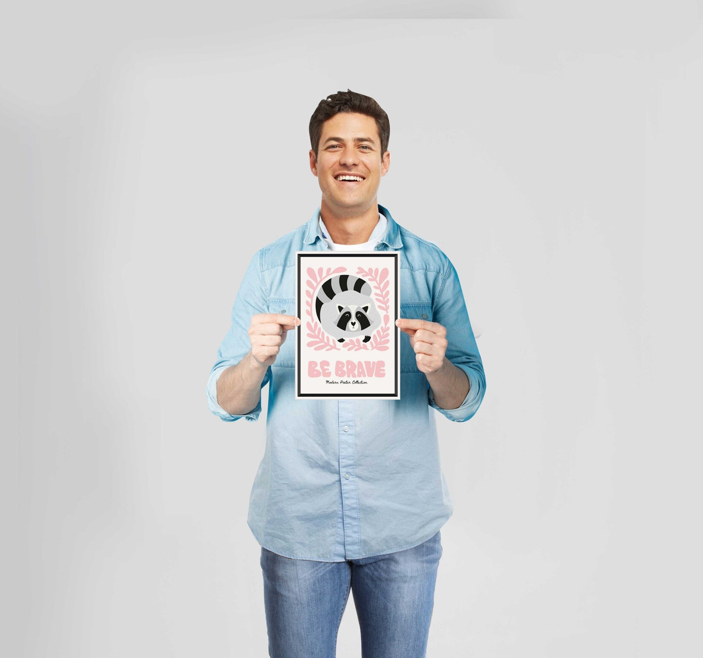 Children's Bedroom Let's Play Raccoon Poster Wall Art Prints - New Signs