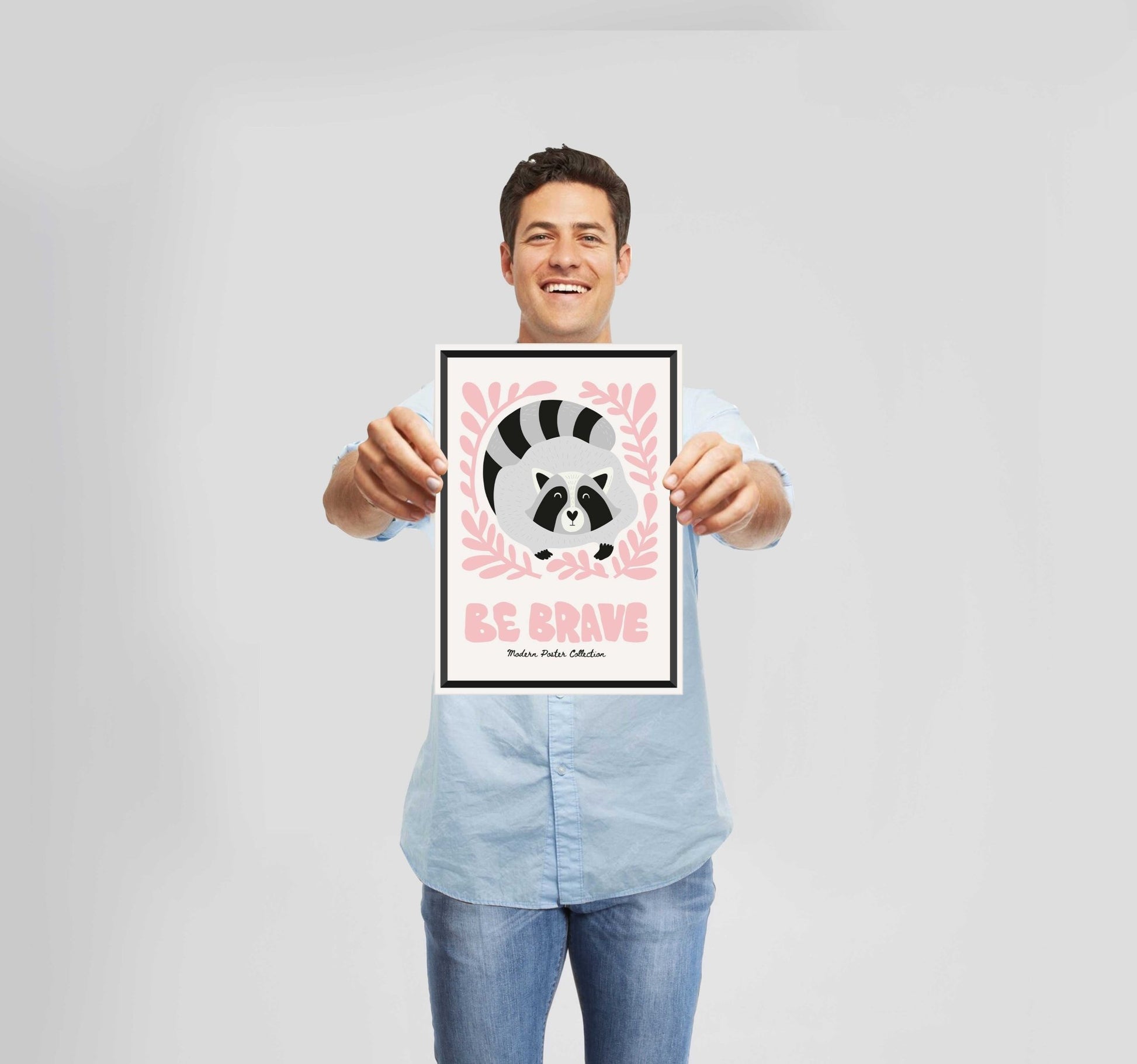 Children's Bedroom Let's Play Raccoon Poster Wall Art Prints - New Signs