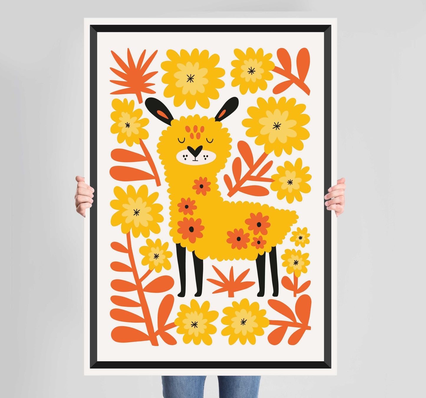 Children's Bedroom Nice Day Llama Poster Wall Art Prints - New Signs
