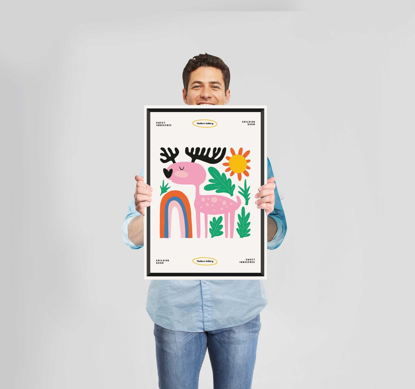 Children's Bedroom Nice Day Moose Poster Wall Art Prints - New Signs