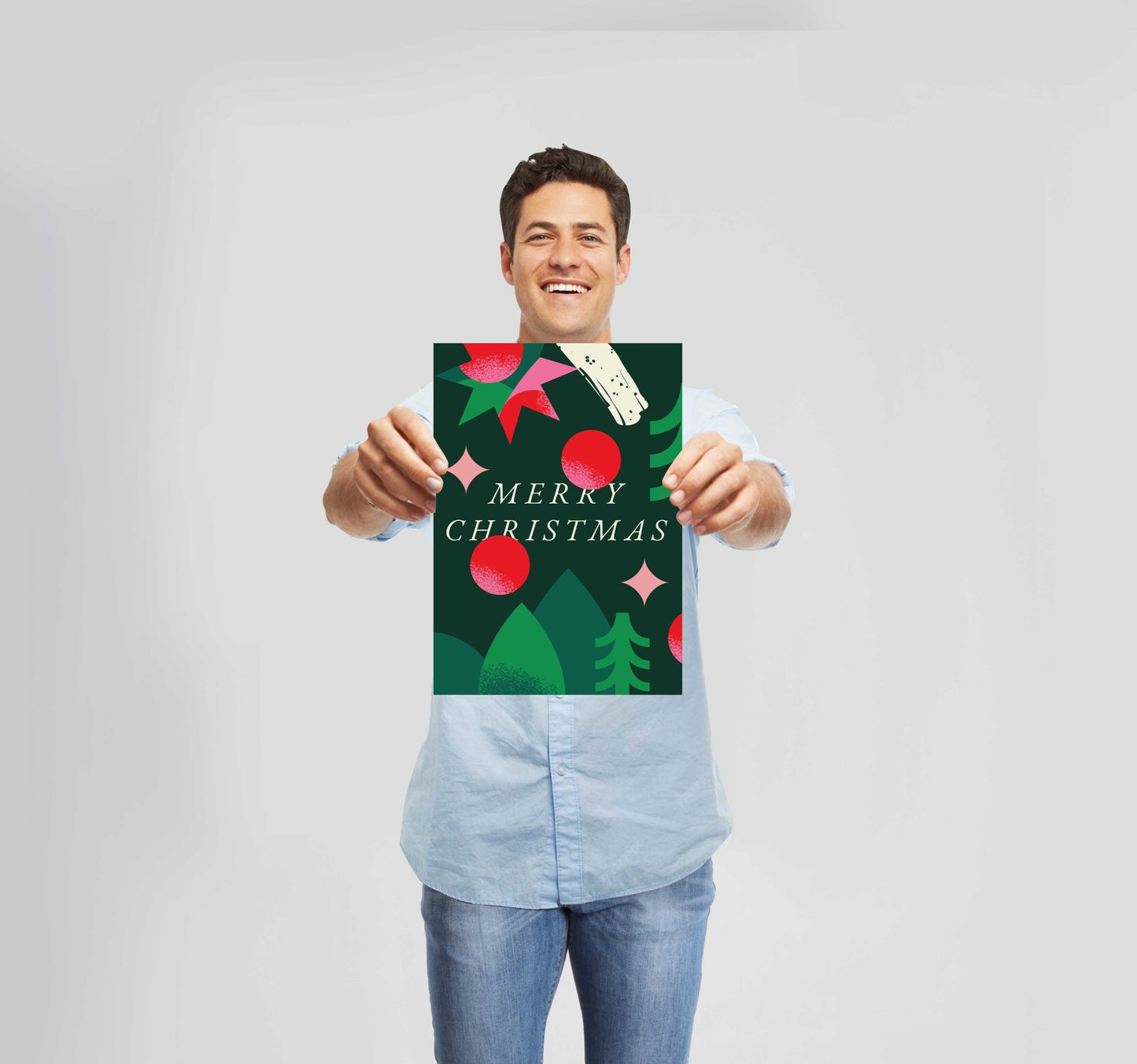 Christmas Merry Christmas Green Poster Wall Art Prints - New Signs