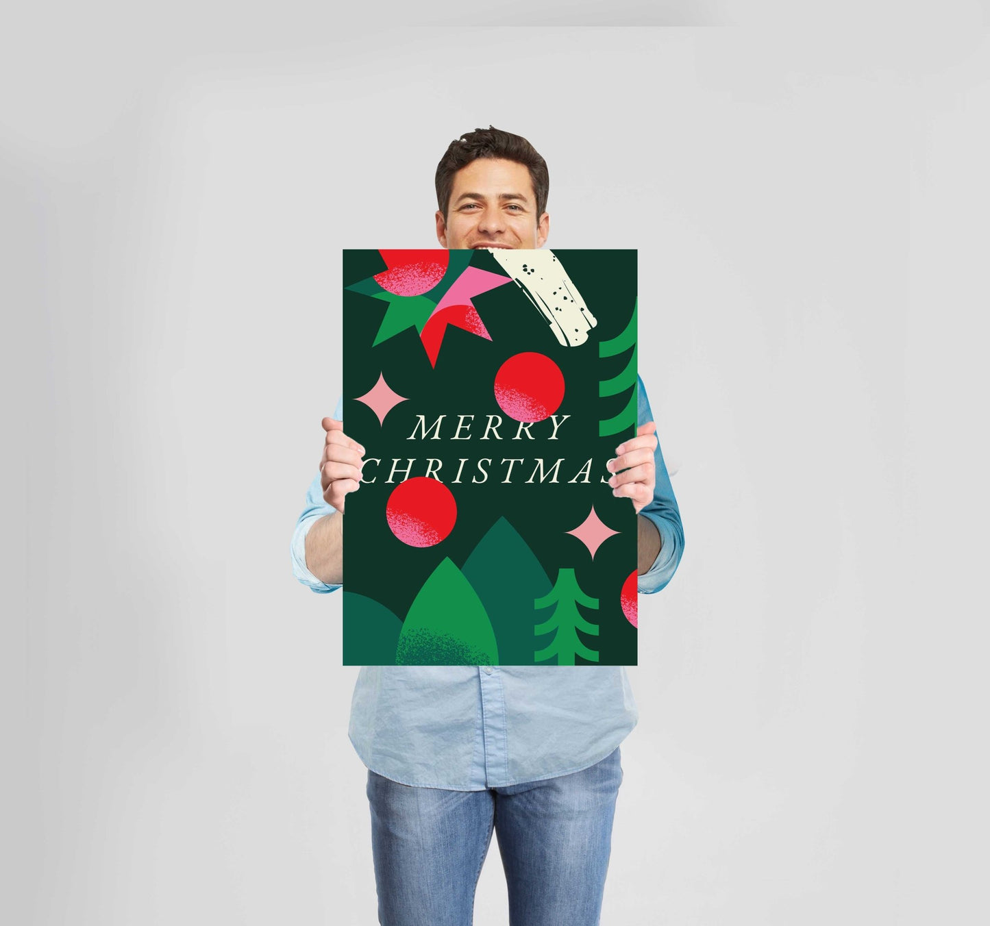 Christmas Merry Christmas Green Poster Wall Art Prints - New Signs