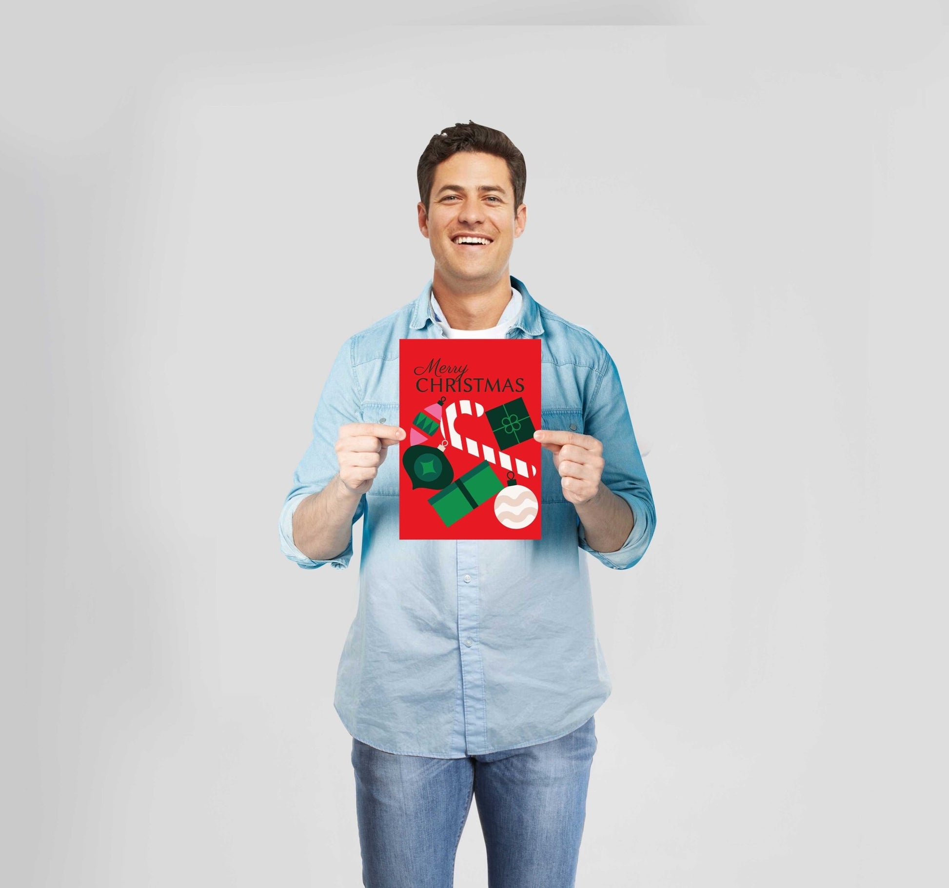 Christmas Merry Christmas Red Poster Wall Art Prints - New Signs