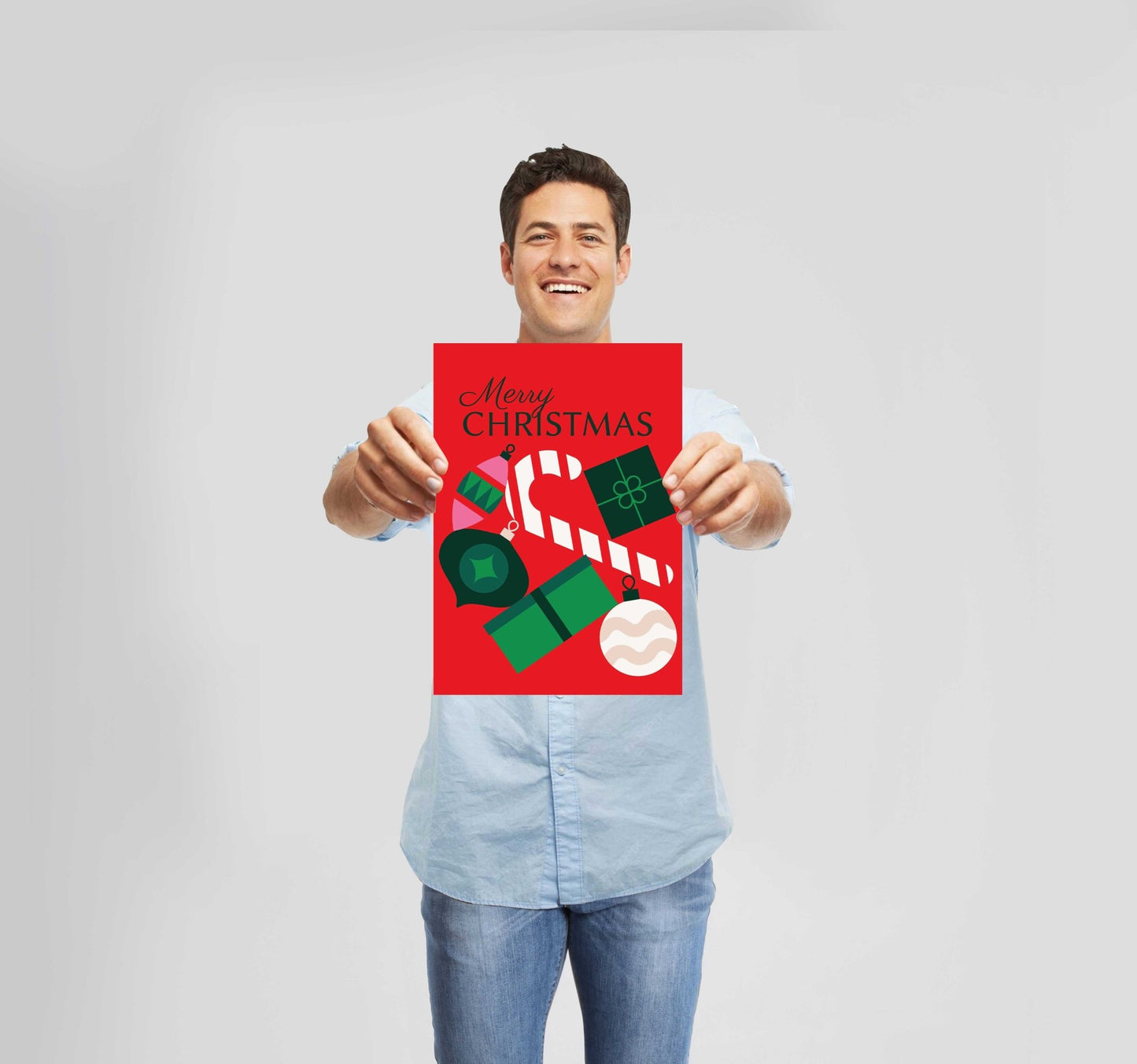 Christmas Merry Christmas Red Poster Wall Art Prints - New Signs