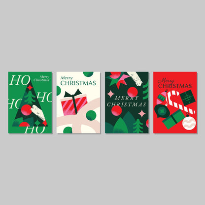 Christmas Poster Wall Art Prints (Set of 4) - New Signs