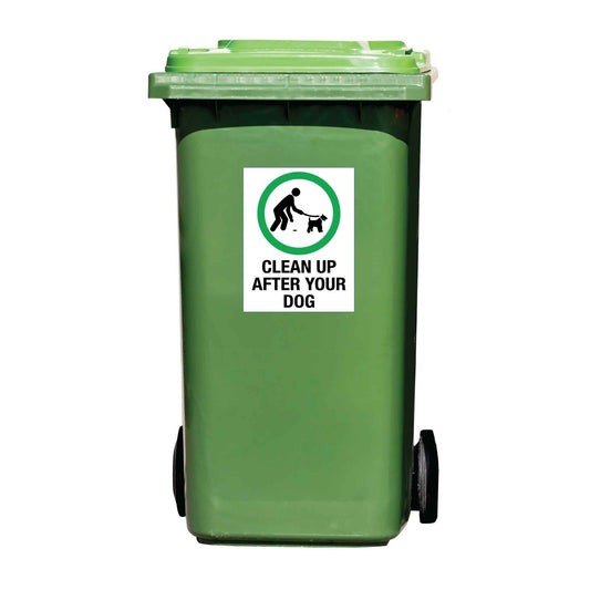 Clean Up After Your Dog Wheelie Bin Stickers - New Signs