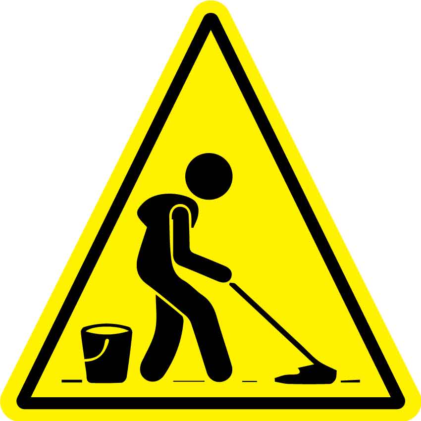 Cleaning (Triangle) Decal - New Signs